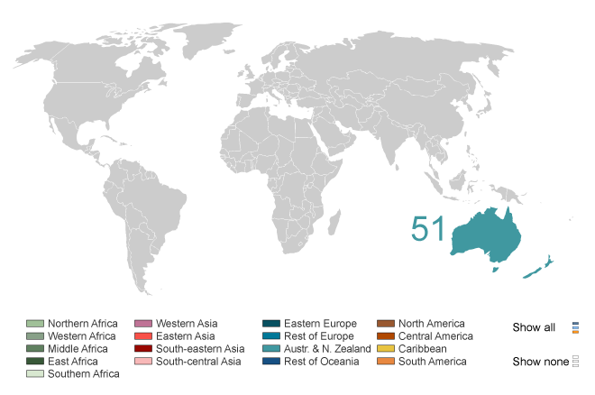 Abortion rate worldwide, 2008.