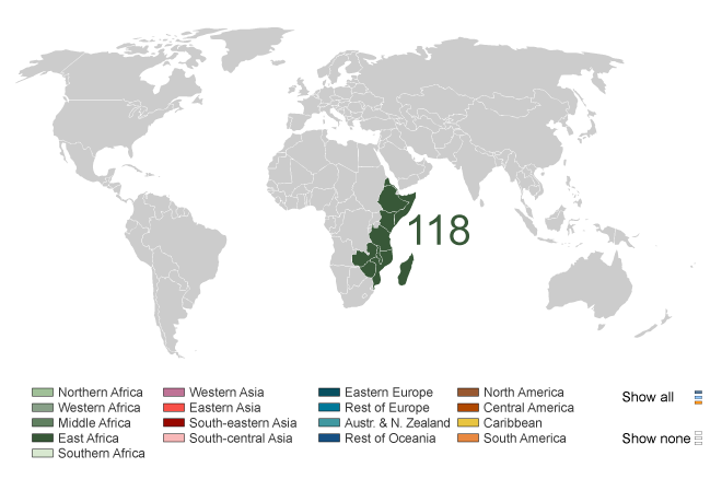 Abortion rate worldwide, 2008.