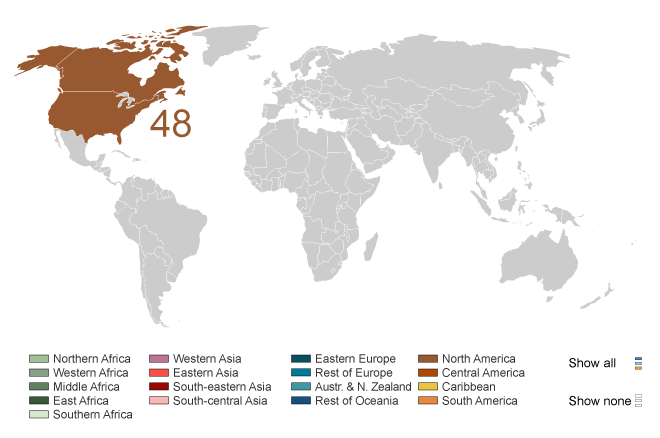 Abortion rate worldwide, 2008.
