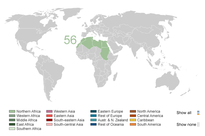 Abortion rate worldwide, 2008.