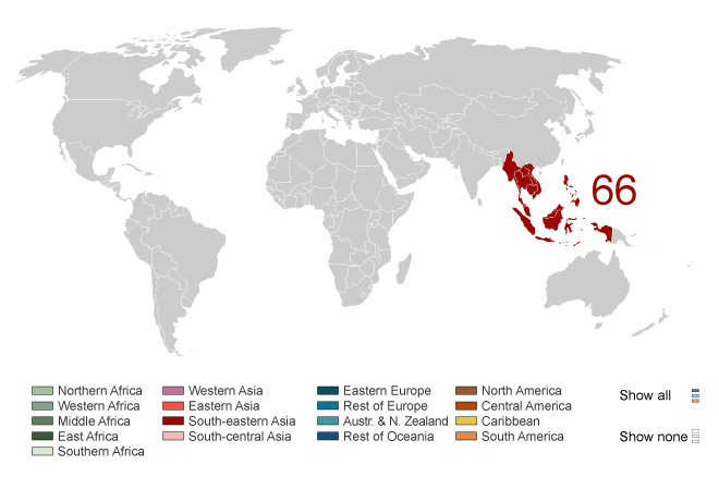 Abortion rate worldwide, 2008.