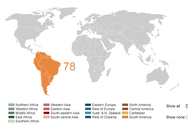 Abortion rate worldwide, 2008.