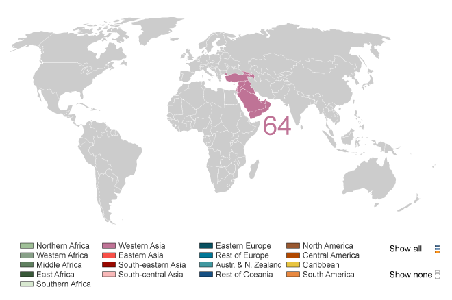 Abortion rate worldwide, 2008.