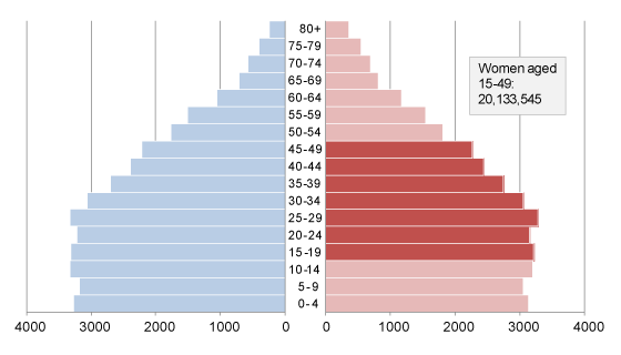 age and sex structure of population